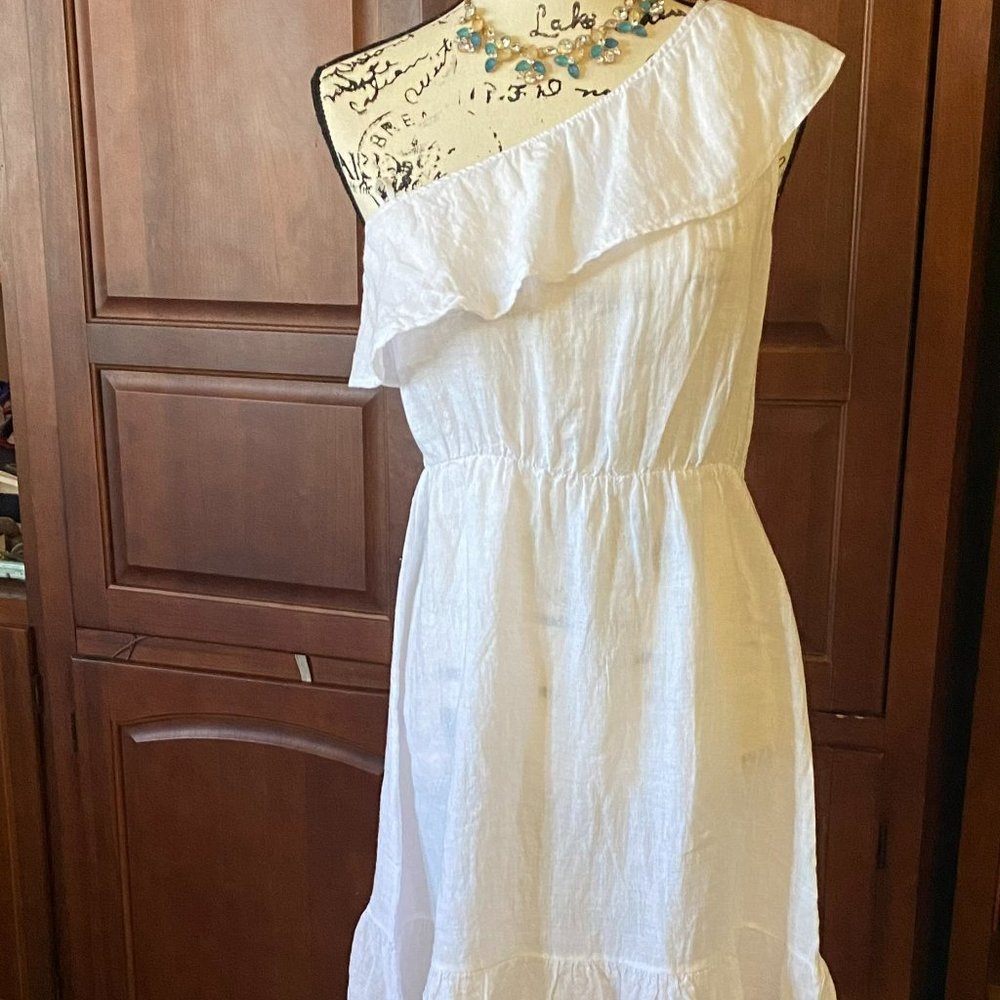 NWT Valentina Naldi Linen One Shoulder Dress Made In Italy -Small